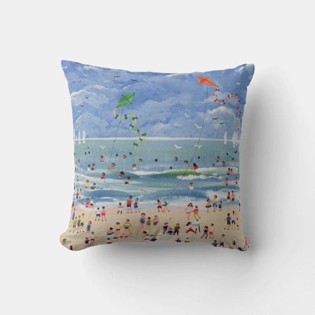 Coussin Une plage cornouaillaise (Recto)