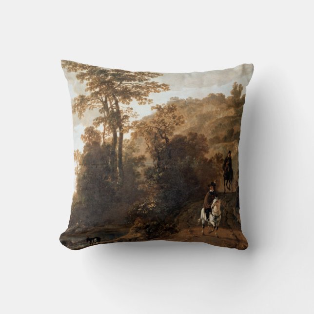 Coussin Une promenade en soirée près d'une rivière Aelbert (Recto)