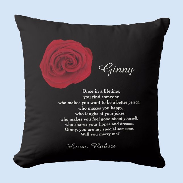 Coussin Une proposition de mariage unique va-t-elle m'épou (Créateur téléchargé)