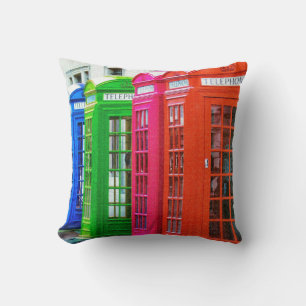 Coussin Une rangée de boîtes de téléphone aux couleurs viv