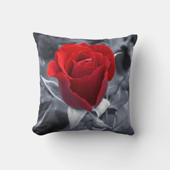Coussin Une rose rouge (Recto)