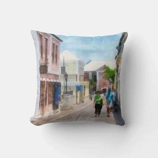 Coussin Une rue de St. George's, Bermudes (Recto)