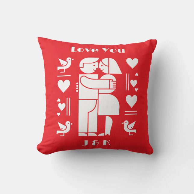 Coussin Une Saint-Valentin personnalisée Bauhaus moderne (Recto)