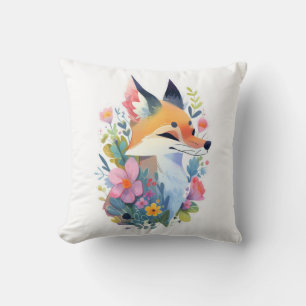 Coussin Une scène fantaisiste d'un renard mignon dans les