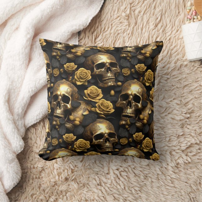 Coussin Une série de crânes et de roses Design 8 (Couverture)