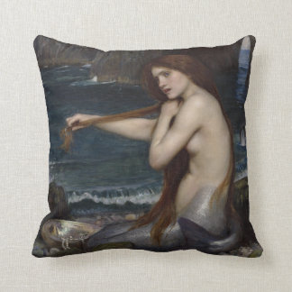Coussin Une sirène par John William Waterhouse