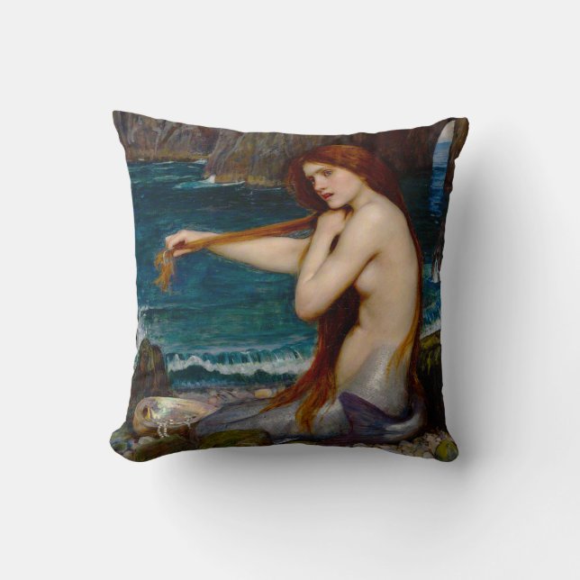 Coussin Une sirène, vers 1900 par John Waterhouse (Recto)