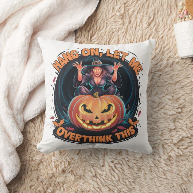 Coussin Une sorcière qui trompe les pensées d'un citrouill (Couverture)