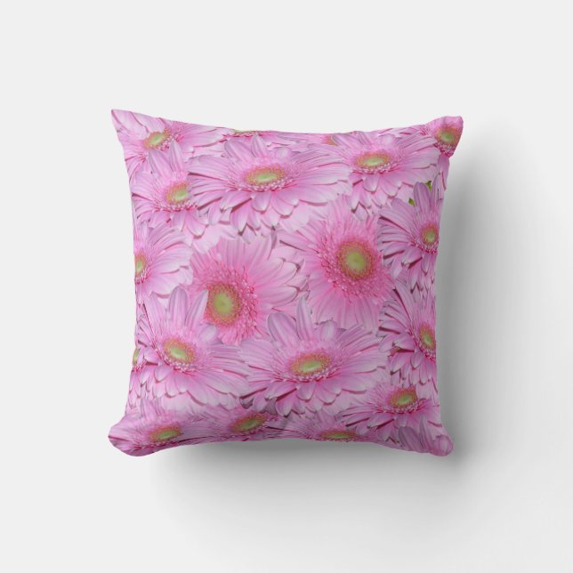 Coussin Une symphonie de gerbera roses, (Recto)