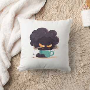 Coussin Une tasse de café grincheuse