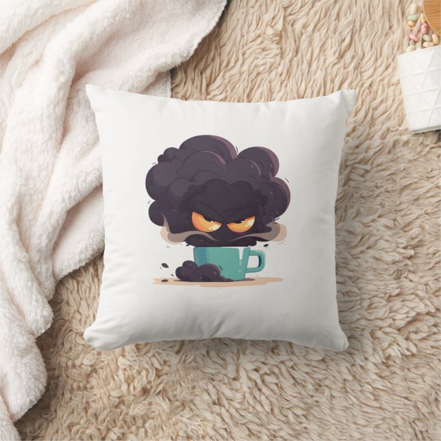 Coussin Une tasse de café grincheuse (Couverture)