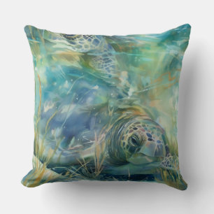 Coussin Une tortue de mer nager sous l'eau