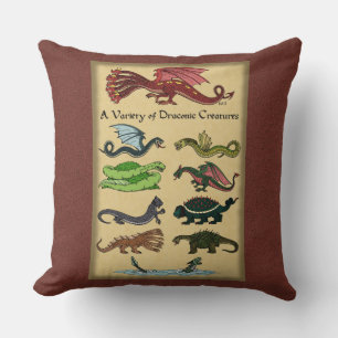 Coussin Une variété de créatures draconiennes