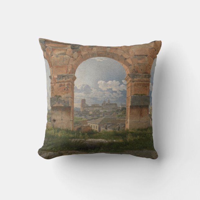 Coussin Une vue à travers trois arches du Colosseum (Recto)