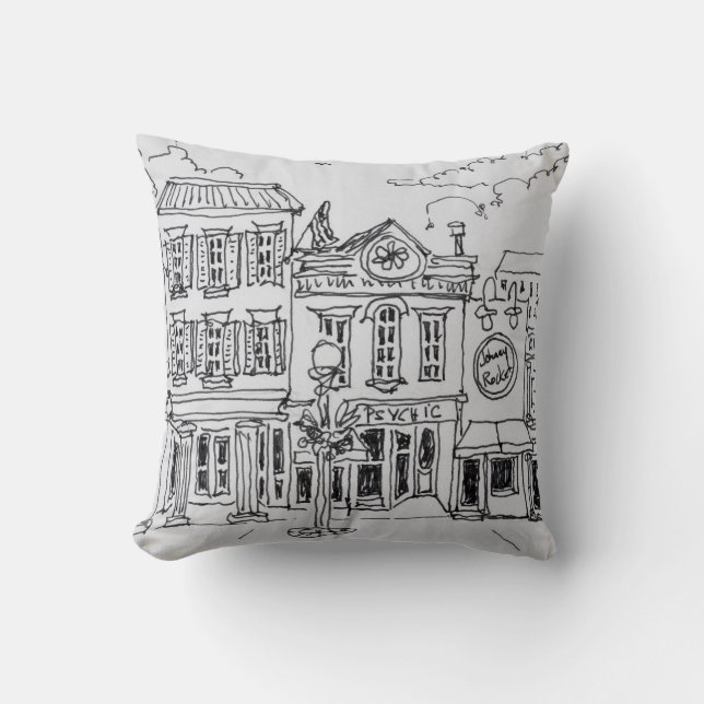 Coussin Une vue de M Street à Georgetown, Washington DC. (Recto)