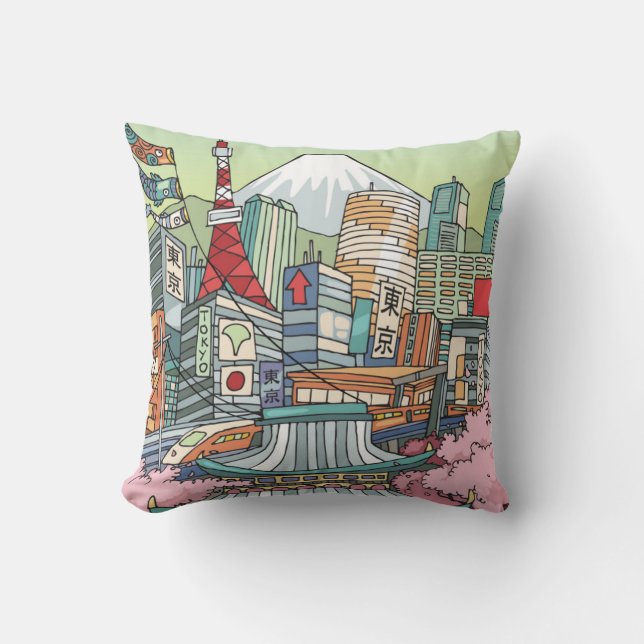 Coussin Une vue de Tokyo (Recto)