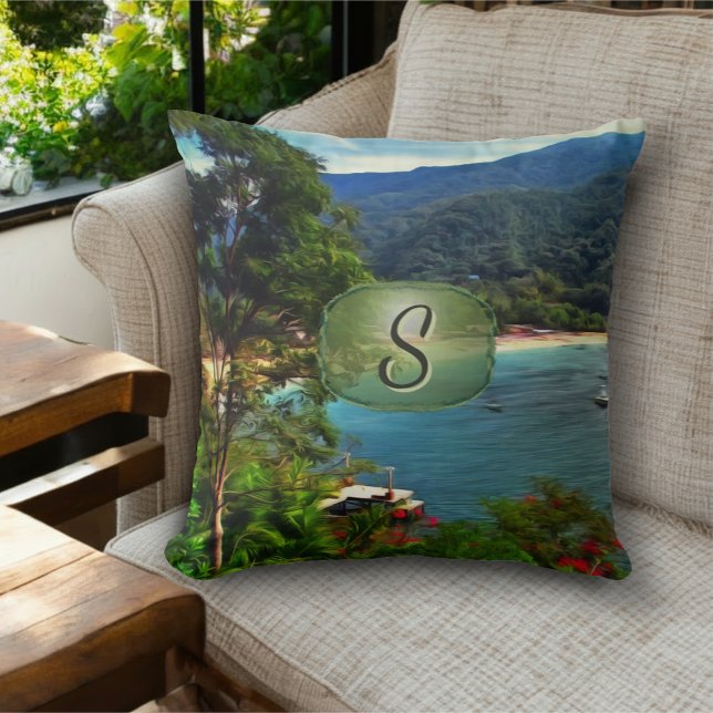 Coussin Une vue de Yelapa 0828 (Créateur téléchargé)