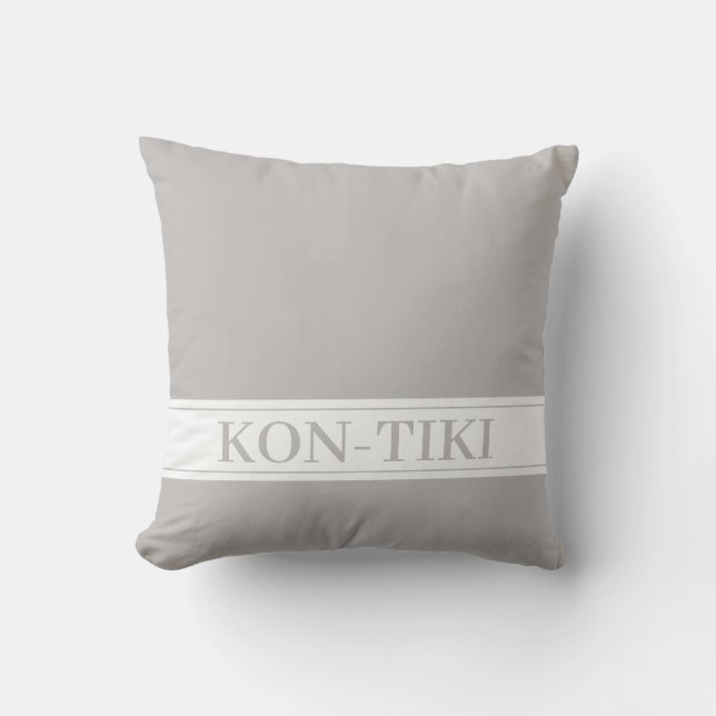 Coussin Unicolor Taupe Nom Du Bateau Nautique. (Recto)