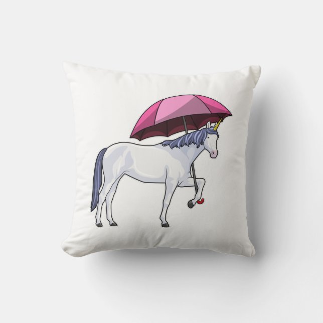 Coussin Unicorn avec Umbrella (Recto)