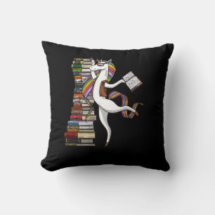 Coussin Unicorn Bibliothécaire Magazine Lecture Nerd