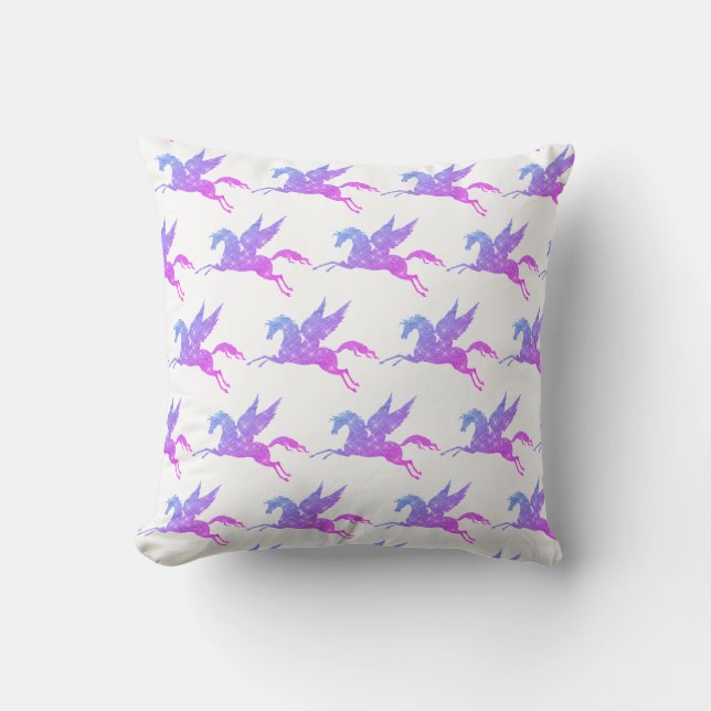 Coussin UNICORN BLANC PURPLE ROSE DOUBLESIES Cushion (Recto)