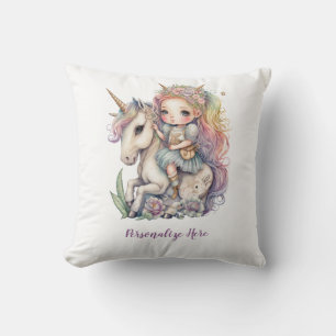 Coussin Unicorn Fairy Princess Rainbow Coloris Personnalis