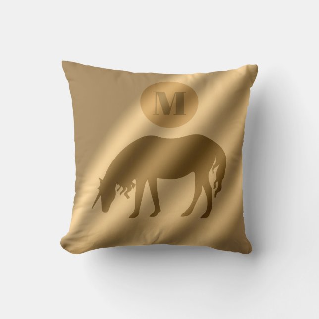 Coussin Unicorn Gold Luxury Monogram (Recto)