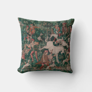 Coussin Unicorn Hunt Medieval Art, Unicorn Se Défend