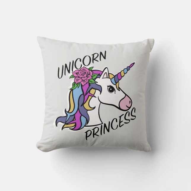Coussin Unicorn Princess Design - Jeu d'oreiller 16" x 16" (Recto)