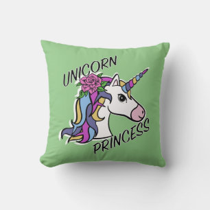 Coussin Unicorn Princess Design - Jeu d'oreiller 16" x 16"