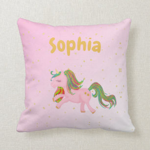 Coussin Unicorn Rose Gold Spots Girly mignonne