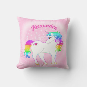 Coussin Unicorn rose mignonne Stars Custom Girl Nursery