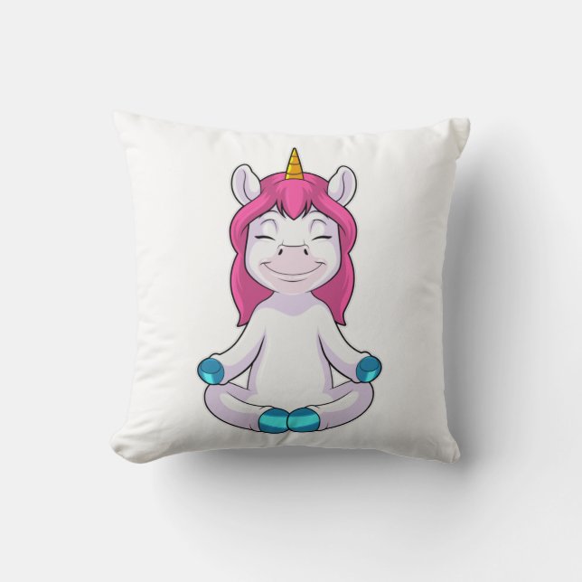 Coussin Unicorne à Meditate en position assise (Recto)