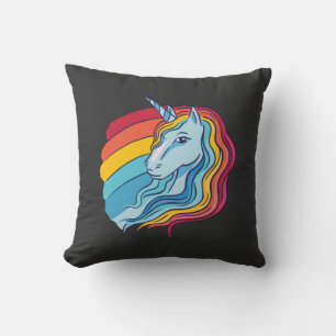 Coussin Unicorne arc-en-ciel