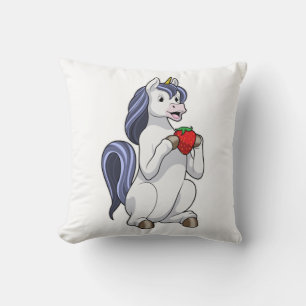 Coussin Unicorne aux fruits de fraise