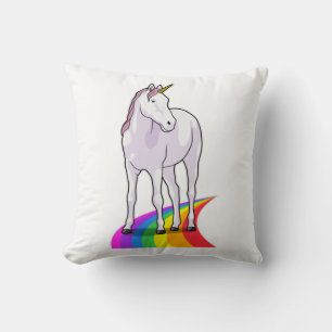 Coussin Unicorne avec arc-en-ciel