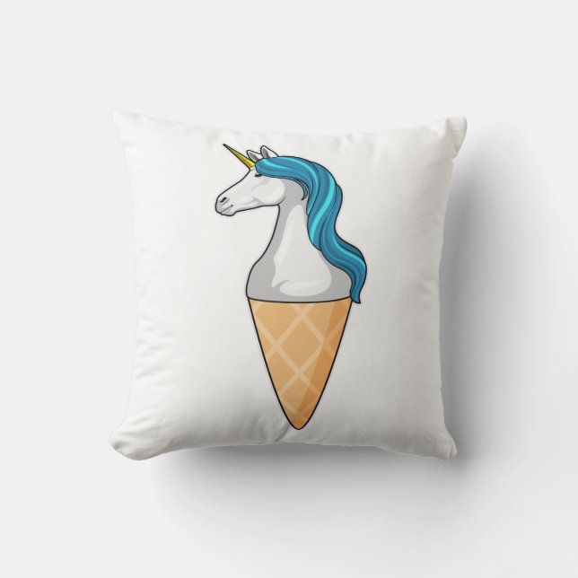 Coussin Unicorne avec crème glacée gaufre (Recto)