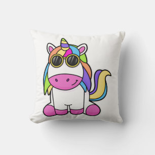 Coussin Unicorne avec lunettes de soleil