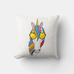 Coussin Unicorne avec lunettes de soleil
