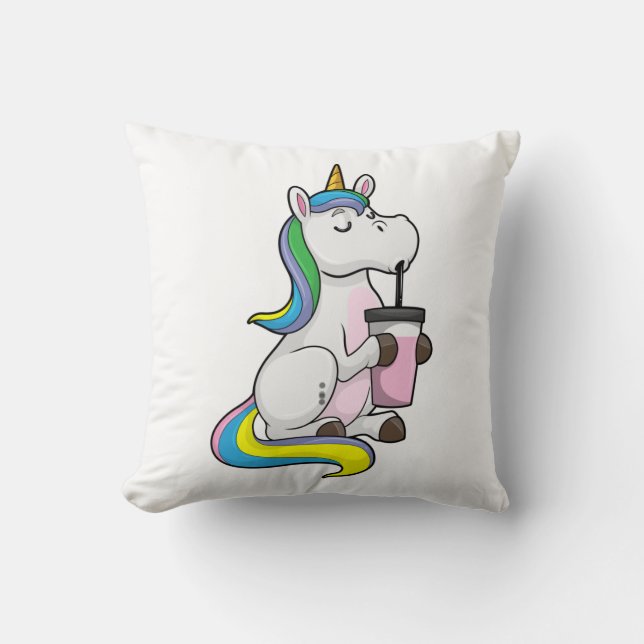 Coussin Unicorne avec thé bulle (Recto)