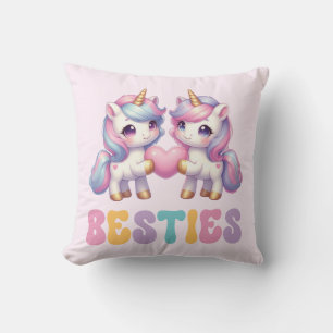 Coussin Unicorne Besties Meilleurs Amis Pour Toujours