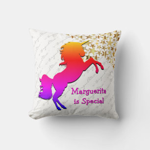 Coussin UNICORNE blanc Cadeau personnalisé