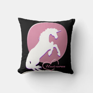 Coussin Unicorne blanche V (rose)