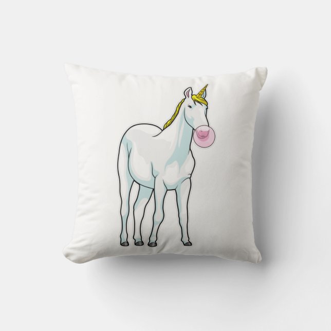 Coussin Unicorne Bubble gomme (Recto)