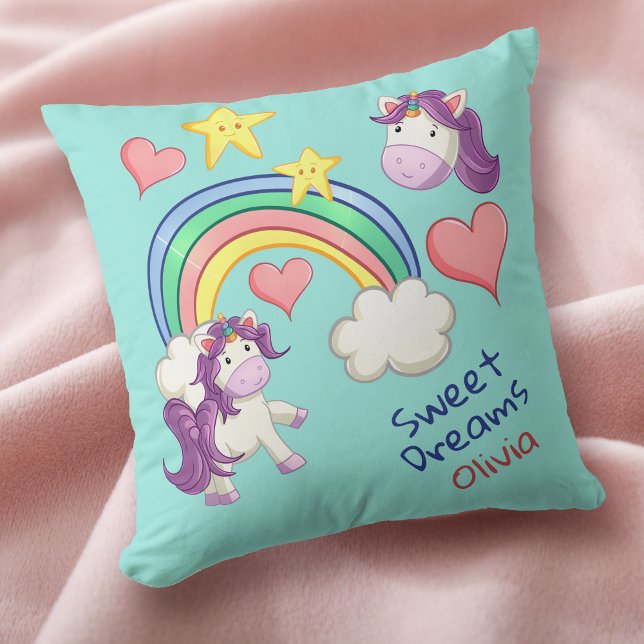 Coussin Unicorne colorée Rainbow Kid's (Créateur téléchargé)