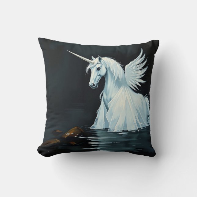 Coussin Unicorne dans le lac (Recto)