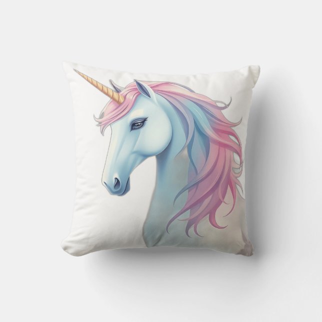 Coussin Unicorne d'aquarelle mystique (Recto)