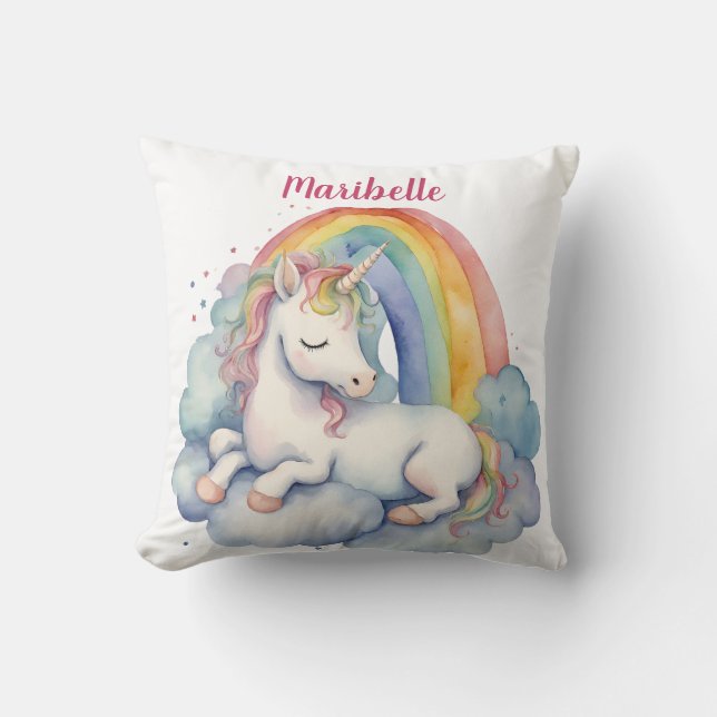 Coussin Unicorne de bébé personnalisée (Recto)