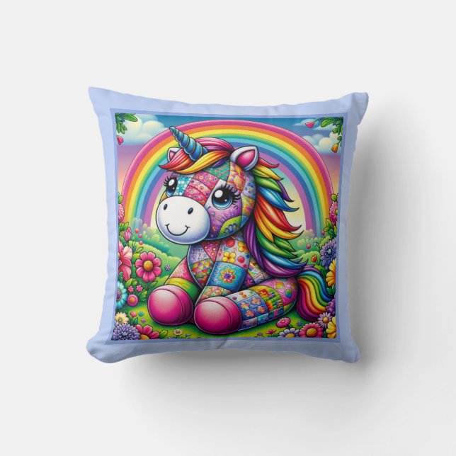 Coussin Unicorne de mosaïque enchantée (Recto)