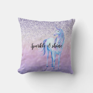 Coussin Unicorne de Parties scintillant Ombre violet